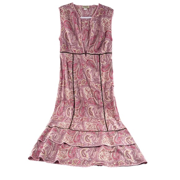 Henry Cotton's Dress Women's Size 44 Small Long Maxi Sleeveless Paisley Pink - Picture 2 of 6